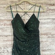 GREEN SPARKLY LONG EVENING GOW