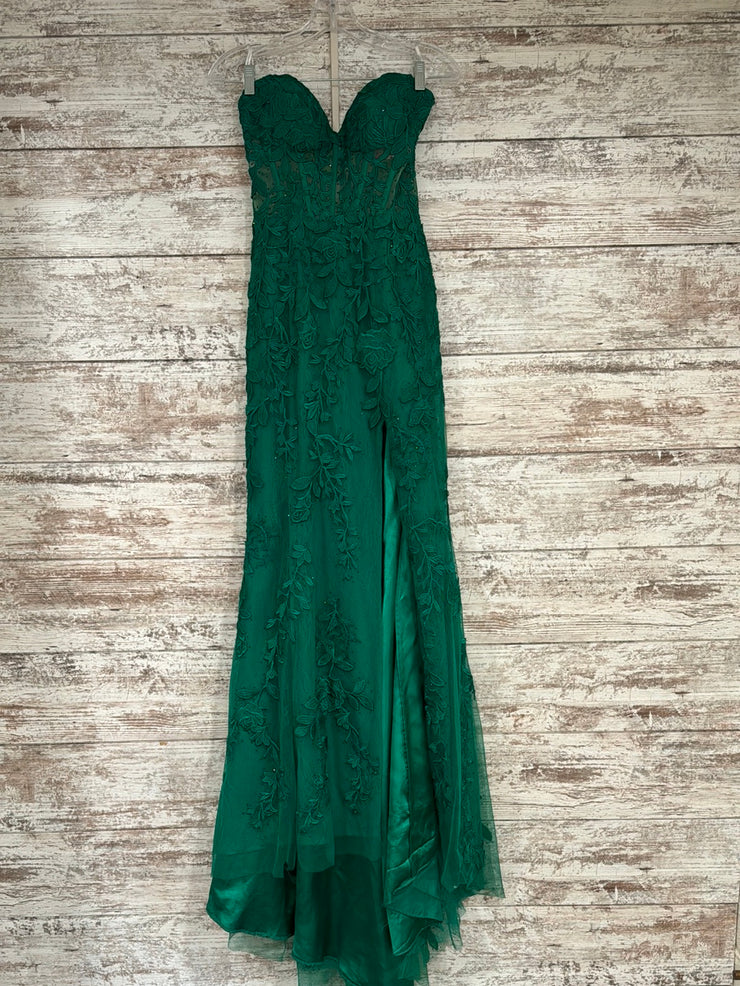 GREEN/FLORAL LONG DRESS