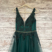 GREEN A LINE GOWN