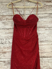 BURGUNDY SPARKLY LONG DRESS