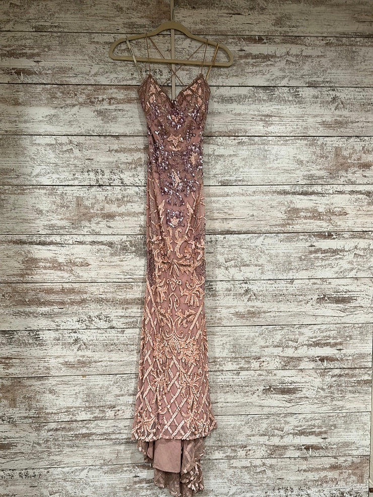 PINK/PURPLE SEQUIN LONG DRESS