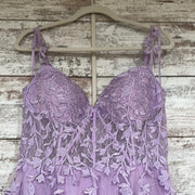 LAVENDER/FLORAL A LINE GOWN