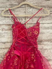 PINK SPARKLY A LINE GOWN