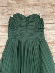GREEN TIERED A LINE GOWN