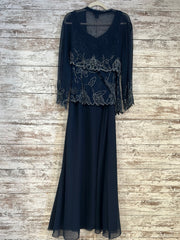 NAVY 2 PC. BEADED DRESS SET