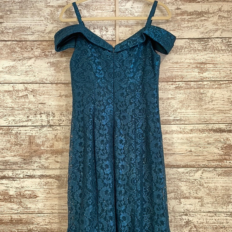 TEAL LACE MERMAID GOWN