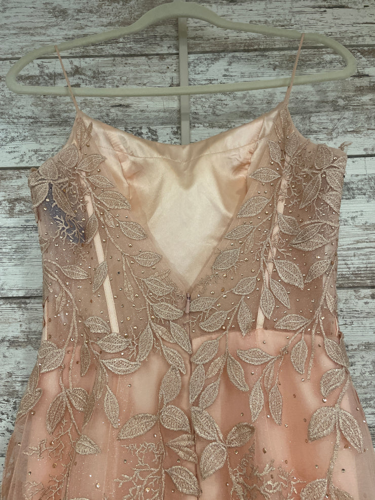 PEACH/FLORAL MERMAID GOWN