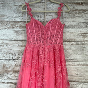 PINK FLORAL A LINE GOWN