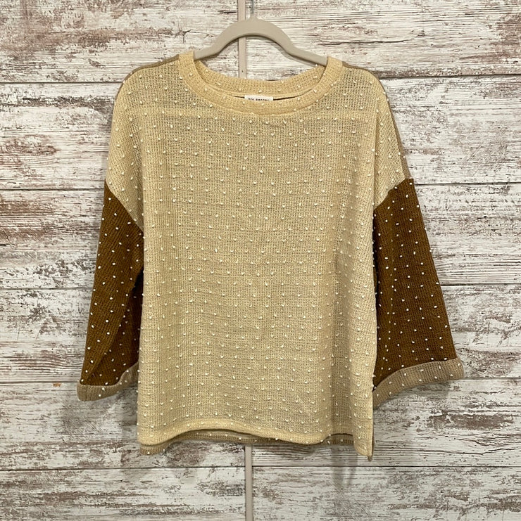 IVORY/BROWN SWEATER