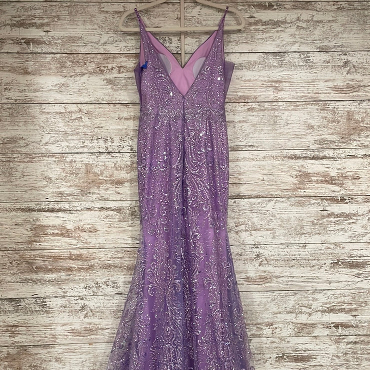 PURPLE SPARKLY MERMAID GOWN