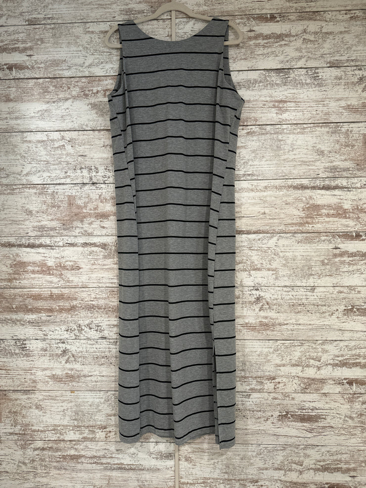 GRAY STRIPED MAXI DRESS