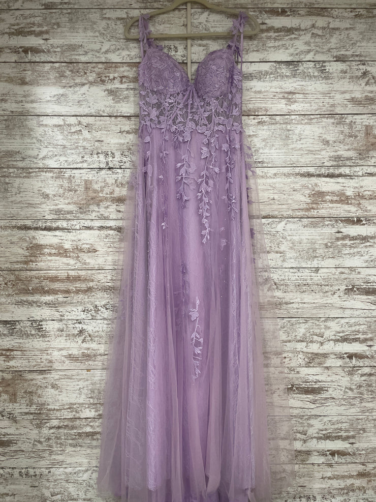 LAVENDER/FLORAL A LINE GOWN