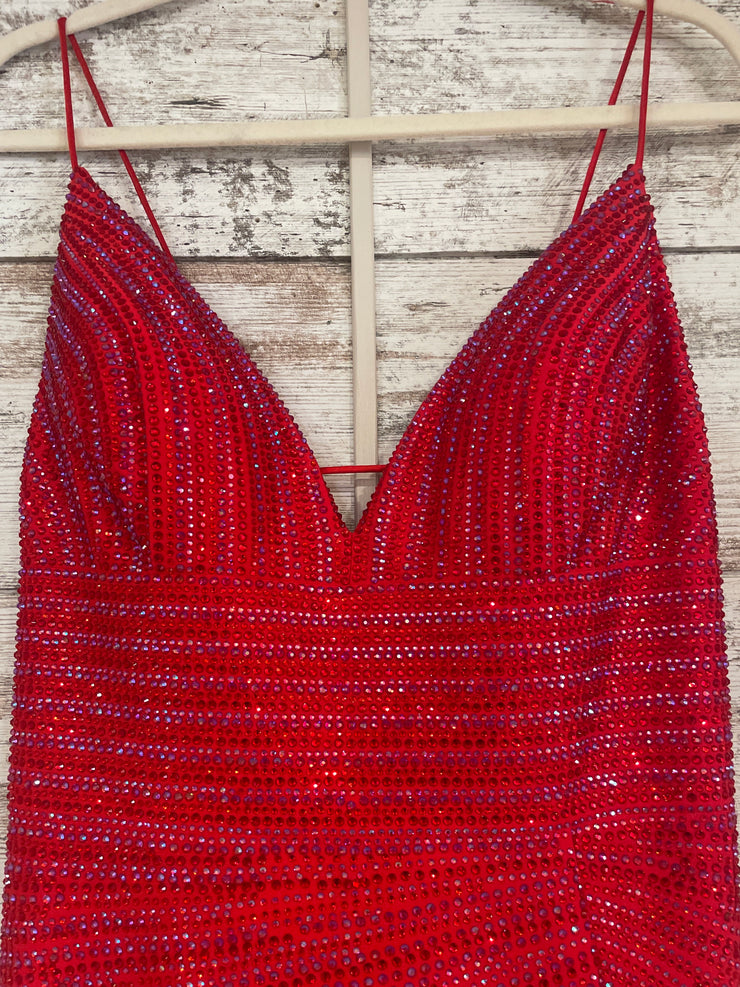 RED SPARKLY LONG DRESS