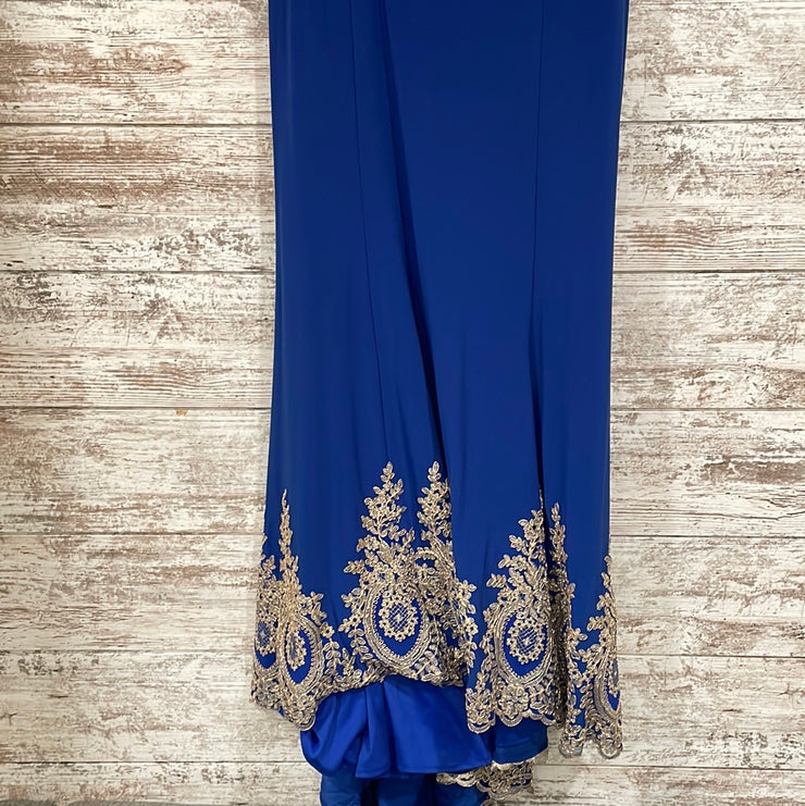 ROYAL BLUE/GOLD LONG DRESS