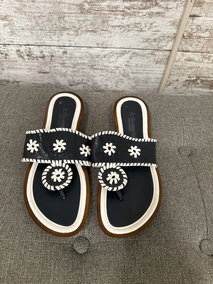 NAVY/WHITE SANDALS (NEW)