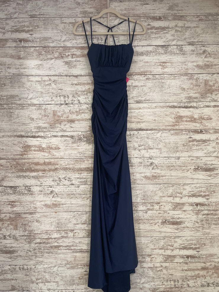 NAVY LONG EVENING GOWN