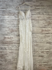 WHITE/FLORAL LONG EVENING GOWN