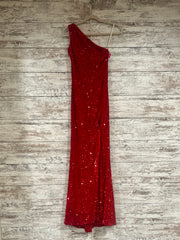RED FULL SEQUIN LONG DRESS