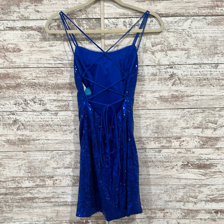 ROYAL BLUE SEQUIN SHORT DRESS