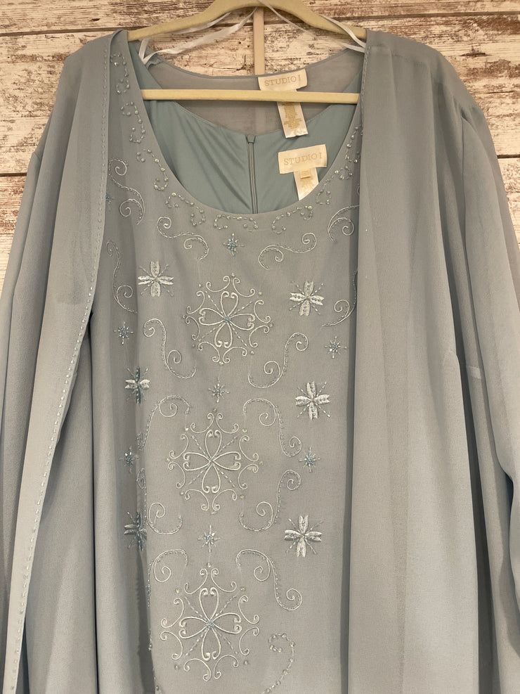 BLUE 2 PC. LONG DRESS SET