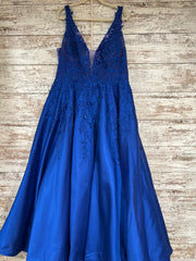 BLUE/FLORAL A LINE GOWN
