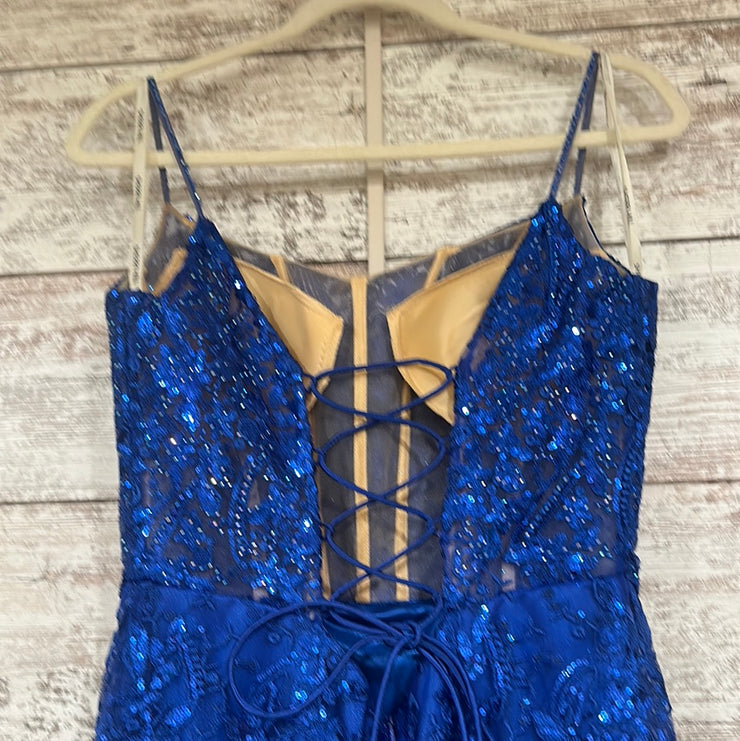 ROYAL BLUE SPARKLY LONG DRESS