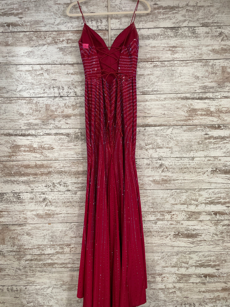 RED HOT STONE LONG EVENNG GOWN