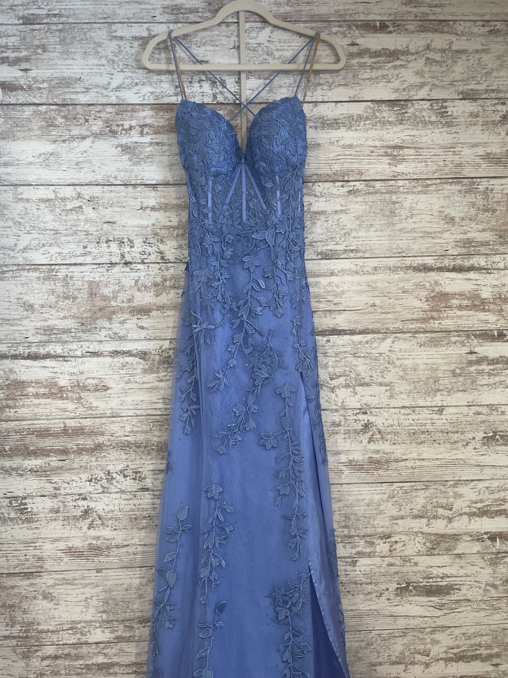 BLUE/FLORAL LONG DRESS