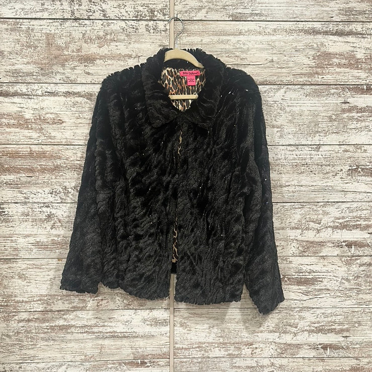 BLACK FAUX FUR JACKET