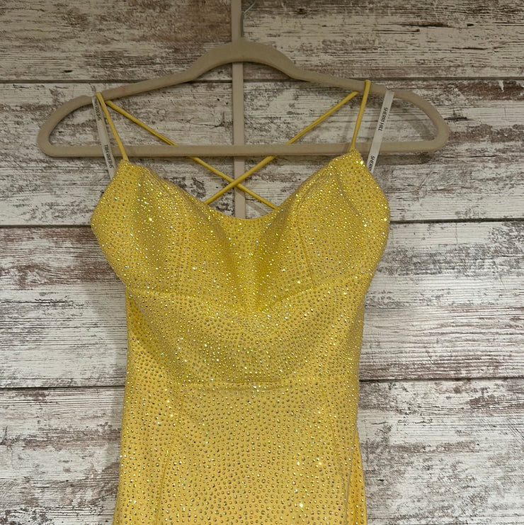 YELLOW SPARKLY LONG DRESS