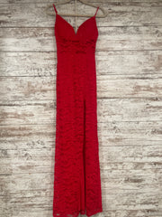 RED SPARKLY LONG EVENING GOWN