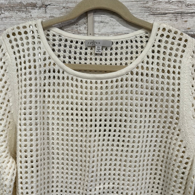 IVORY CROCHET SWEATER-NEW $68