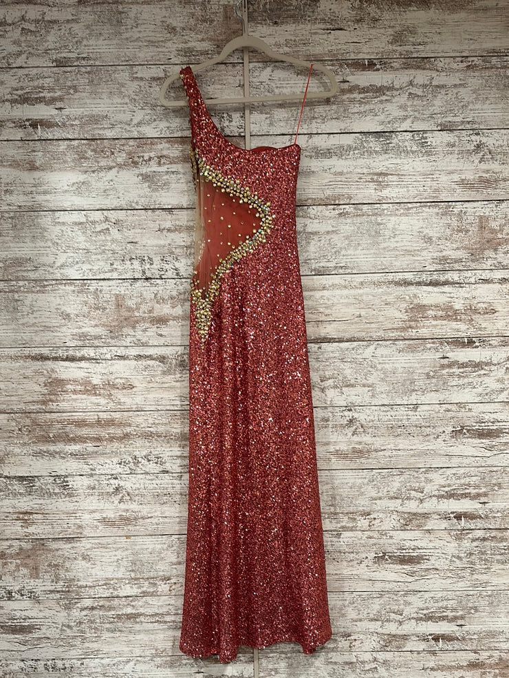 PINK FULL SEQUIN LONG DRESS