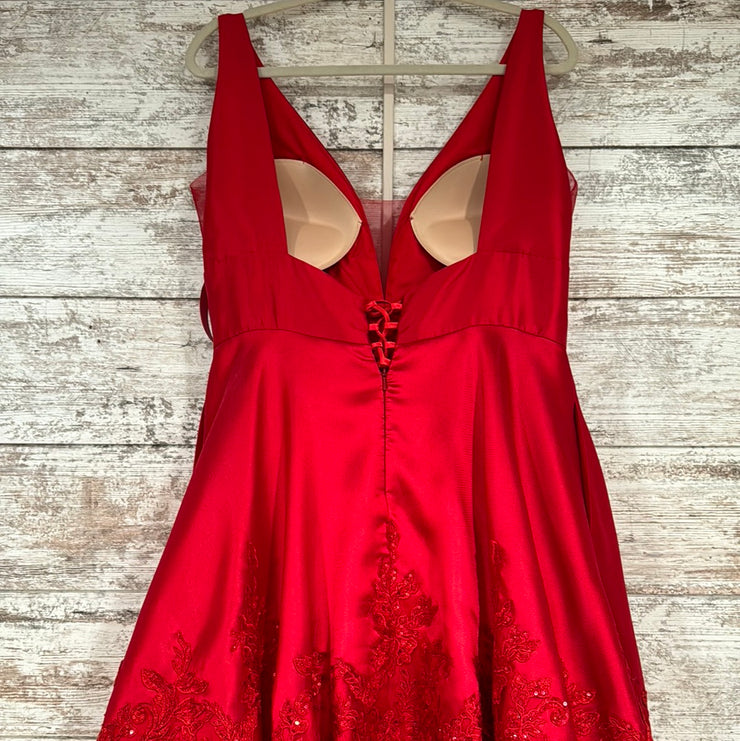 RED A LINE GOWN