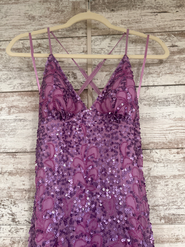 PURPLE SPARKLY LONG DRESS -NEW