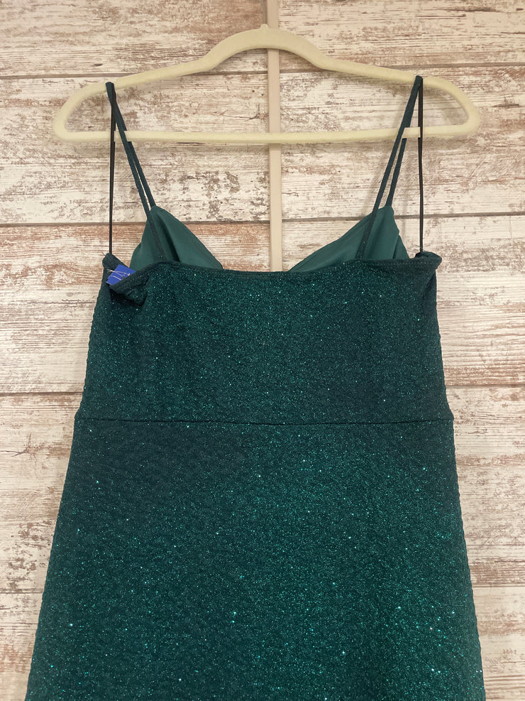 GREEN SPARKLY LONG EVENING GOW