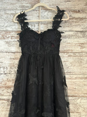 BLACK/FLORAL A LINE GOWN (NEW)