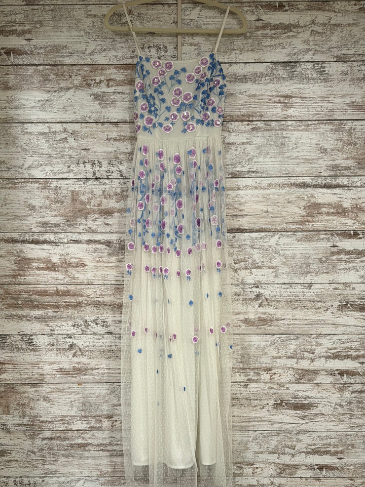 IVORY/FLORAL A LINE GOWN