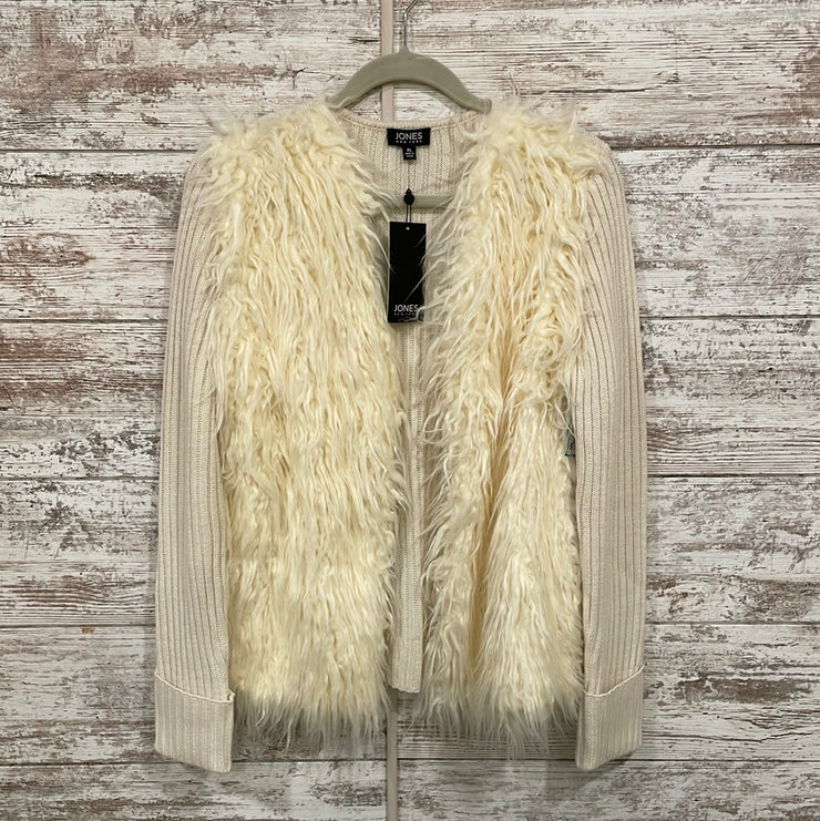 IVORY FAUX FUR  SWEATER (NEW)