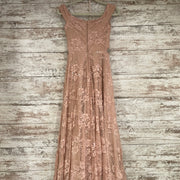 PINK LACE A LINE GOWN