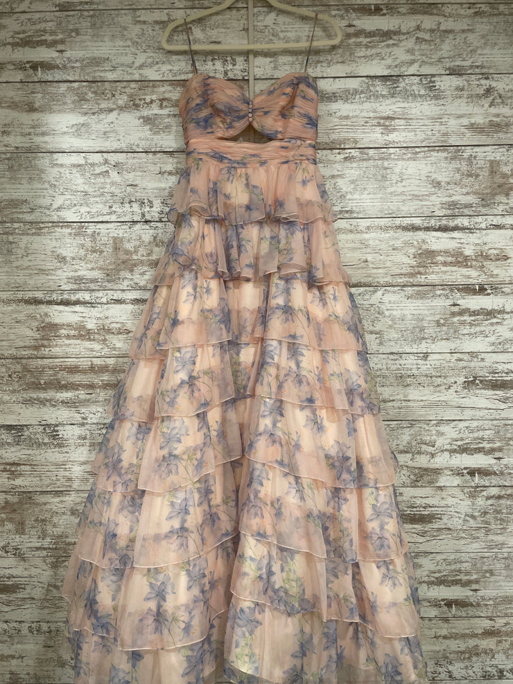 PINK/FLORAL TIERED A LINE