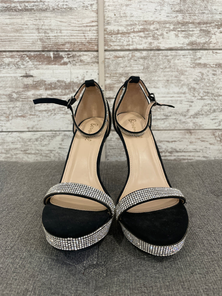 BLACK/SILVER RHINESTONE HEELS