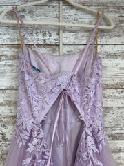 LAVENDER/FLORAL A LINE GOWN