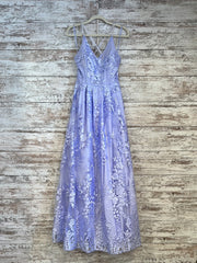 LAVENDER/FLORAL A LINE GOWN