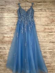 BLUE/FLORAL SPARKLY A LINE