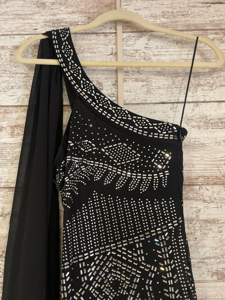 BLACK BEADED LONG DRESS (NEW)