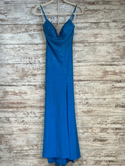 TEAL SPARKLY LONG EVENING GOWN