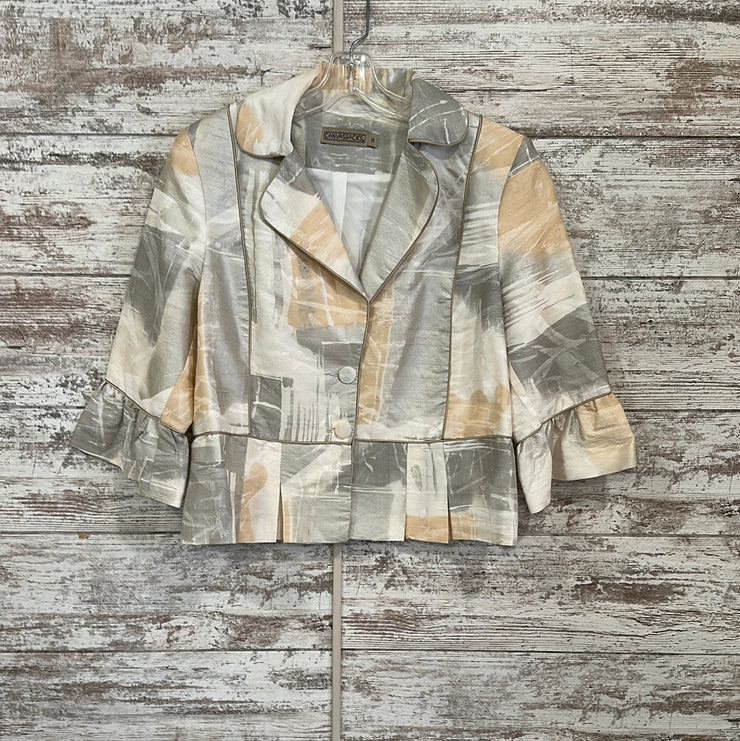 IVORY/TAN 100% SILK JACKET SET