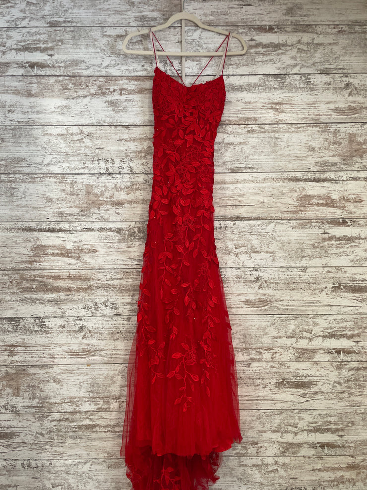 RED/FLORAL MERMAID GOWN