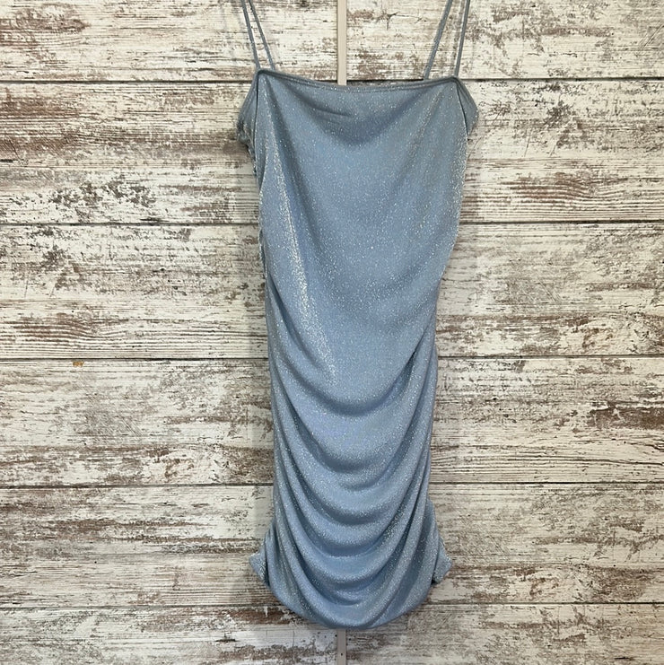 BLUE SPARKLY SHORT DRESS